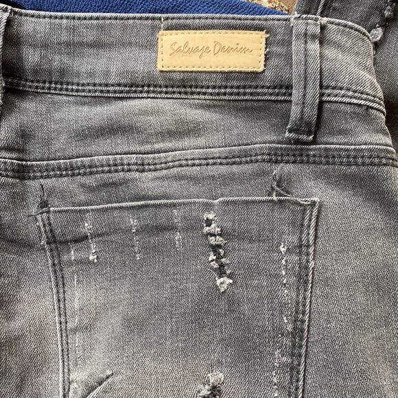 Salvage Denim Black Ripped Skinny Jeans - Picture 8 of 9